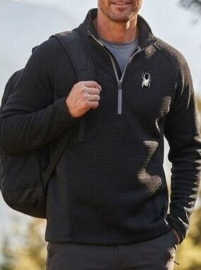 ​Spyder Men’s Outbound 1/2 Zip Pullover – Black – Size Large (L) – NWOT